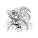 chameleon sleeve tattoo design idea