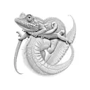 chameleon sleeve tattoo design idea