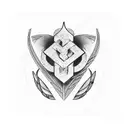 create a tattoo with table, bread and wine tattoo design idea