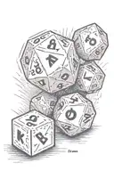 a d20 dice On the One side result with the phrase "That's the way i roll" tattoo design idea