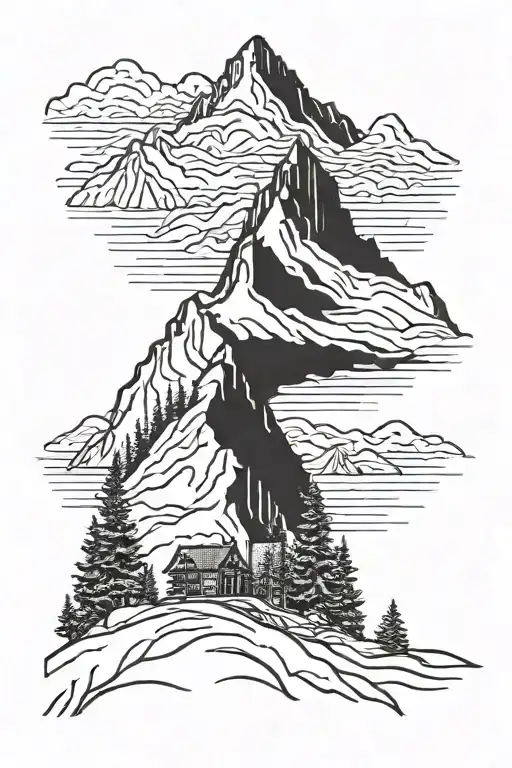 jay peak mountain tattoo design idea