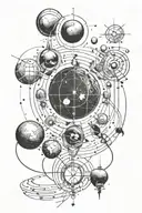 Feynman diagram space theme physics quantum mechanics tattoo design idea