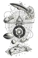 Feynman diagram space theme physics quantum mechanics tattoo design idea