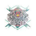 aztec pattern around forearm tattoo design idea