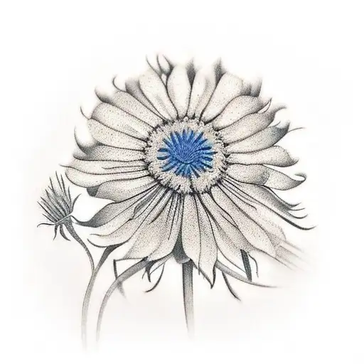 books with cornflowers growing out of them, surrounded by shamrocks tattoo design idea