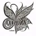 OLIVIA's name tattoo design idea