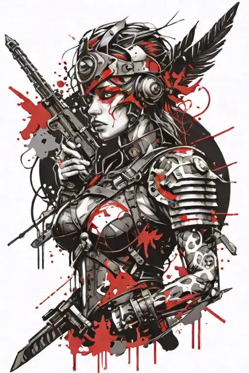 Valkyrie warrior tattoo design idea