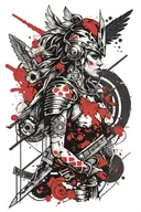 Valkyrie warrior tattoo design idea