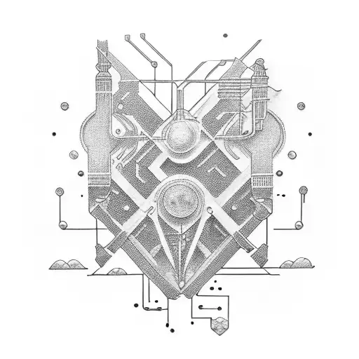 circuit board small plain tattoo design idea