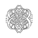 A small, delicate tau cross tattoo design idea