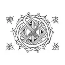 A small, delicate tau cross tattoo design idea