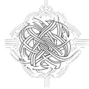 A small, delicate tau cross tattoo design idea