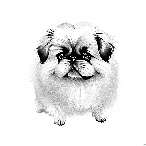 sassy Pekingese dog   tattoo design idea