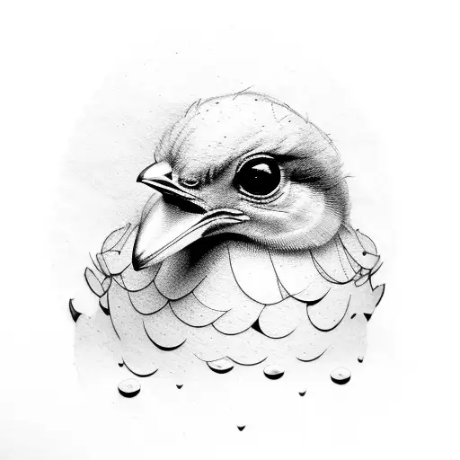 Hatching Chick tattoo design idea