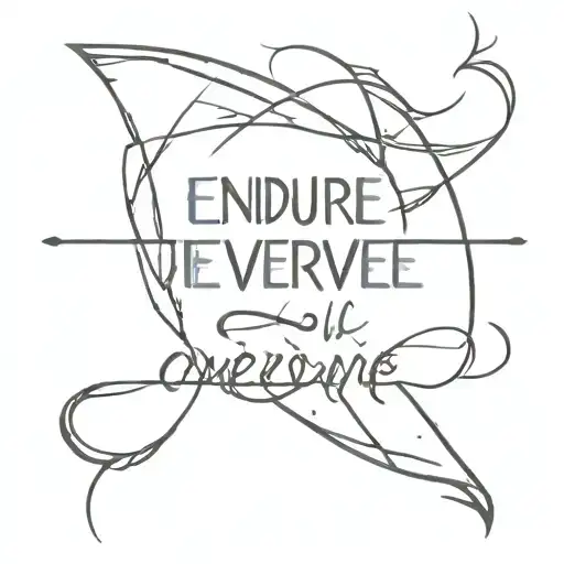 endure, persevere, overcome evil tattoo design idea