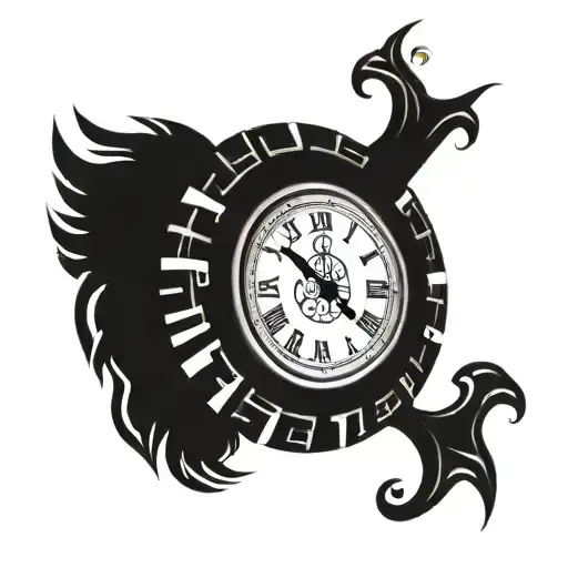 Clock, African tribal, Roman numerals for march 27,1983 tattoo design idea