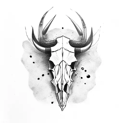buffalo skull tattoo design idea