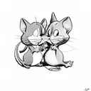 tom and Jerry  tattoo design idea