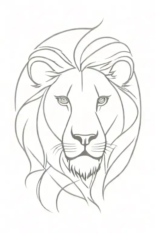 full lion body tattoo design idea