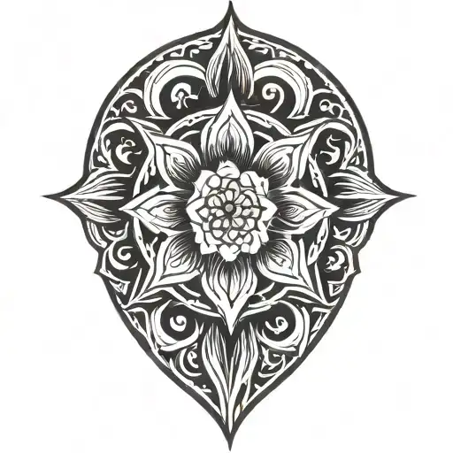gothic lily mandala tattoo design idea