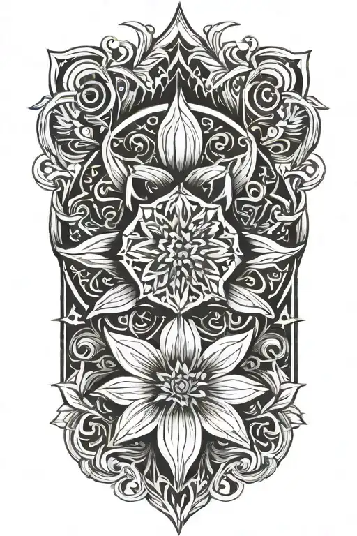 Lily mandala gothic tattoo design idea