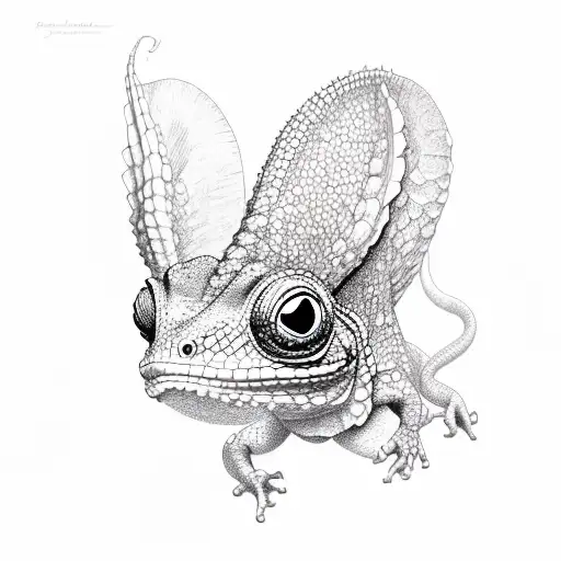 pascal chameleon with angle wings tattoo design idea