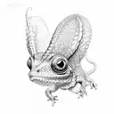 pascal chameleon with angle wings tattoo design idea