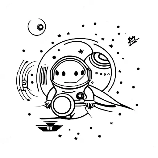  black hole, astronaut, space tattoo design idea