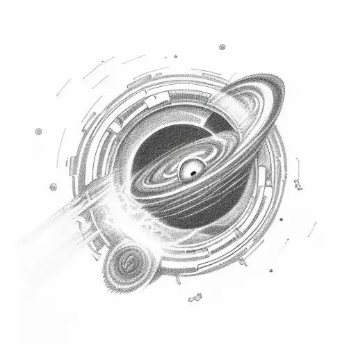 black hole, astronaut, space tattoo design idea