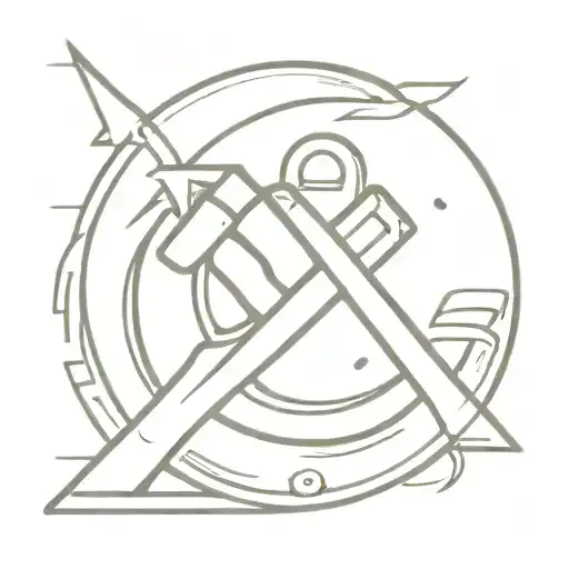 a sign on the flag of the USSR, but instead of a hammer and sickle we need a piece of meat and a bone. There is also an  tattoo design idea