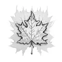 half Maple leaf half Uruguayan sun  tattoo design idea