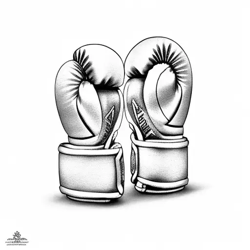 boxing gloves with crown and wings  tattoo design idea