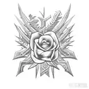 thorns down spine  tattoo design idea