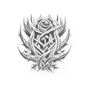 thorns down spine  tattoo design idea