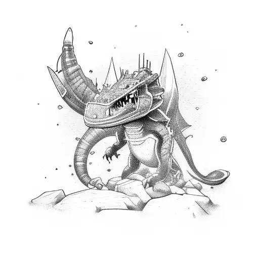 miner dragon  tattoo design idea