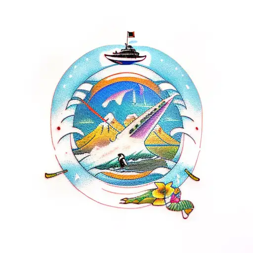 Hawaii, Holland, Seattle, Disneyland, sea turtles, surfboard, palm trees, plane, space needle tattoo design idea