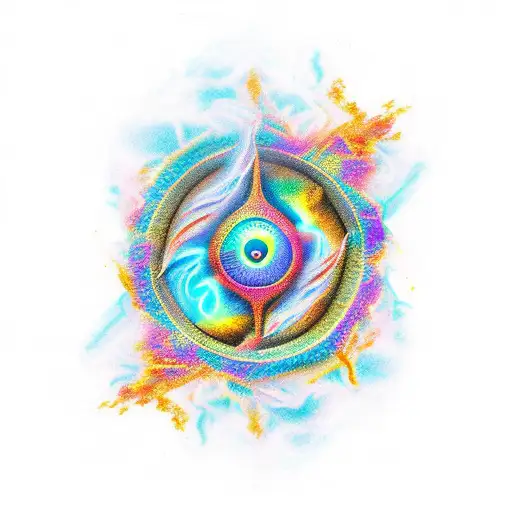 fenix com as asas abertas e fogo no fundo tattoo design idea