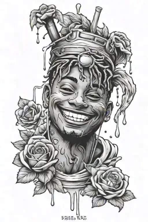  smiley face 999 juice wrld tattoo design idea