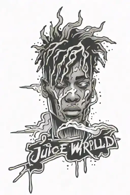 Juice Wrld album cover tattoo design idea
