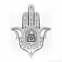 Hamsa hand tattoo design idea
