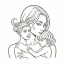 husband Alexander wife Samira daughter Kira daughter Vasilisa Anime Mini tattoo tattoo design idea