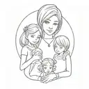 husband Alexander wife Samira daughter Kira daughter Vasilisa Anime Mini tattoo tattoo design idea