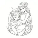 husband Alexander wife Samira daughter Kira daughter Vasilisa Anime Mini tattoo tattoo design idea