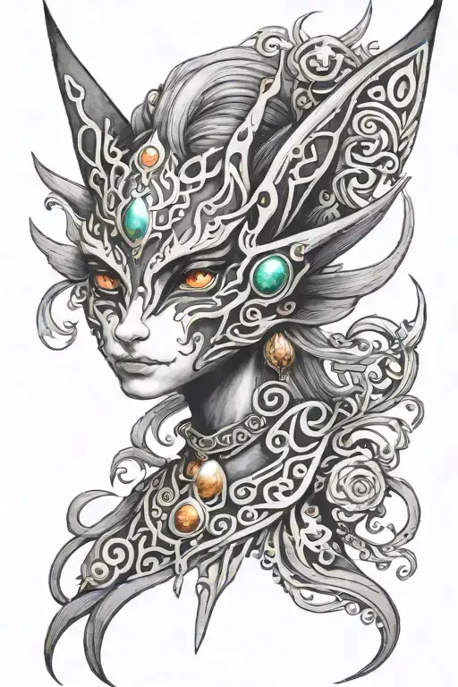 twilight princess Midna tattoo design idea