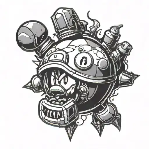 Bomb-omb from mario tattoo design idea