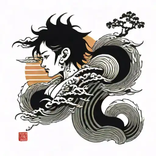 Sunset tattoo design idea