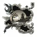 Sunset tattoo design idea