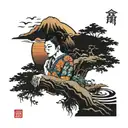 Sunset tattoo design idea