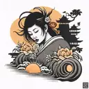 Sunset tattoo design idea