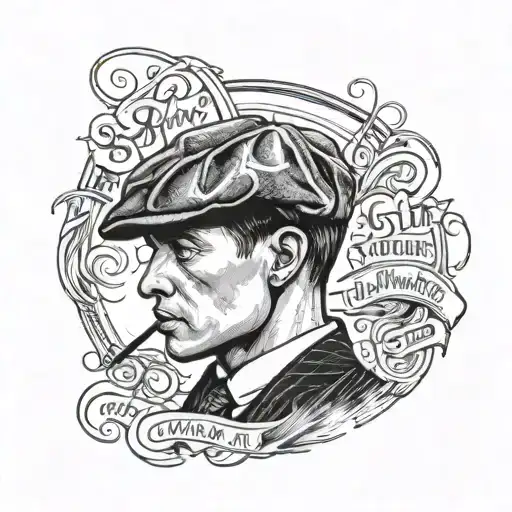 Thomas Shelby with a motivational phrase tattoo design idea